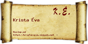 Krista Éva névjegykártya